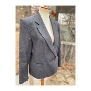 Vintage EATON Wool Blazer Grey Tweed Single Breast